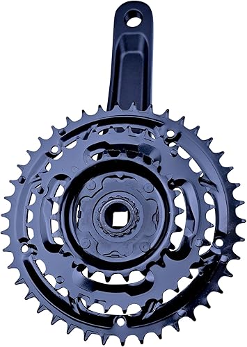 Miniatura 5 de Juego de bielas, bielas de bicicleta de montaña, manivela cuadrada cónica, ajuste a rueda libre y casete de 8 velocidades o menos, bielas de