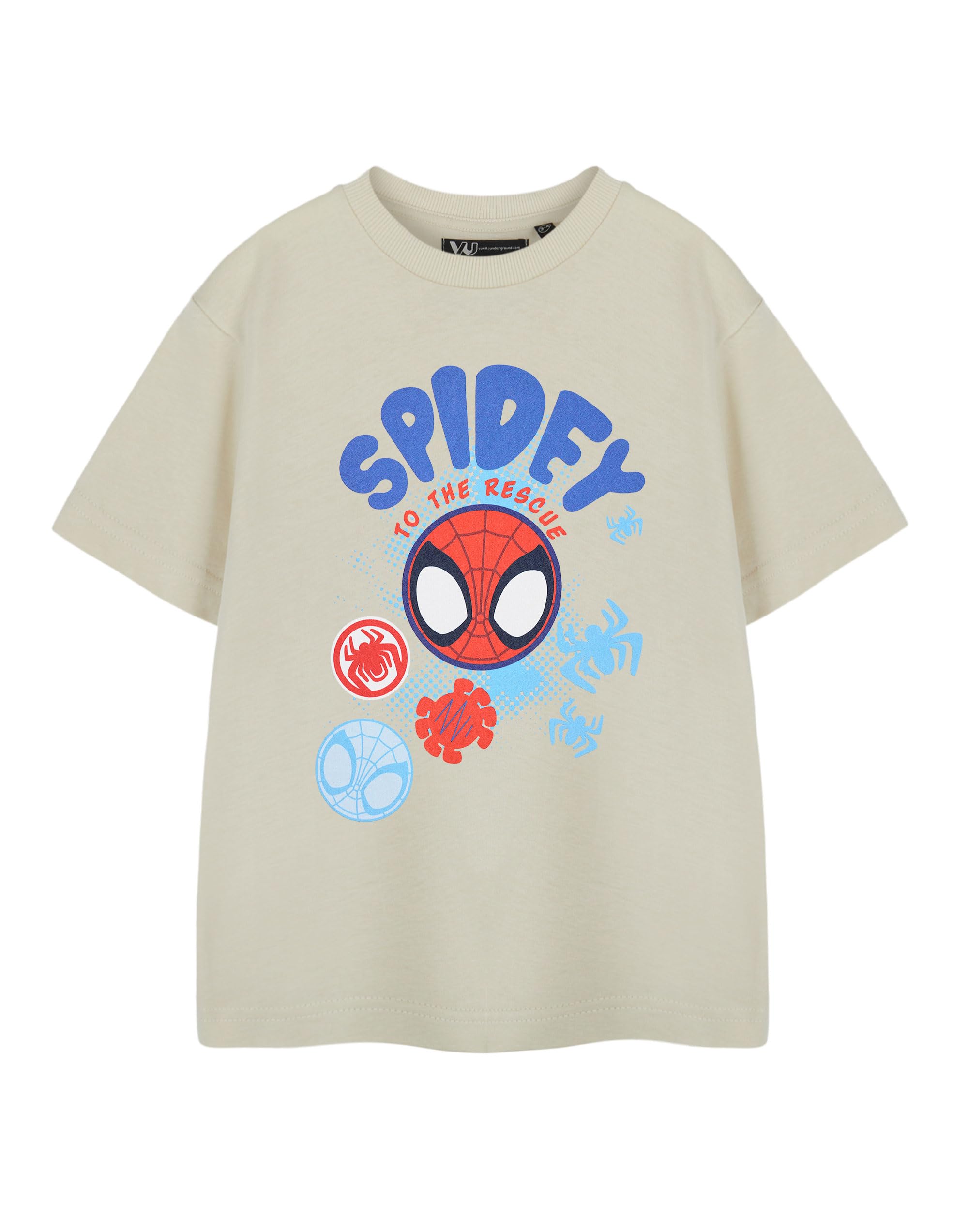 Vanilla Underground Boys Beige Spiderman Spidey And His Amazing Friends To The Rescue Short Sleeved T-Shirt - 7-8 Years