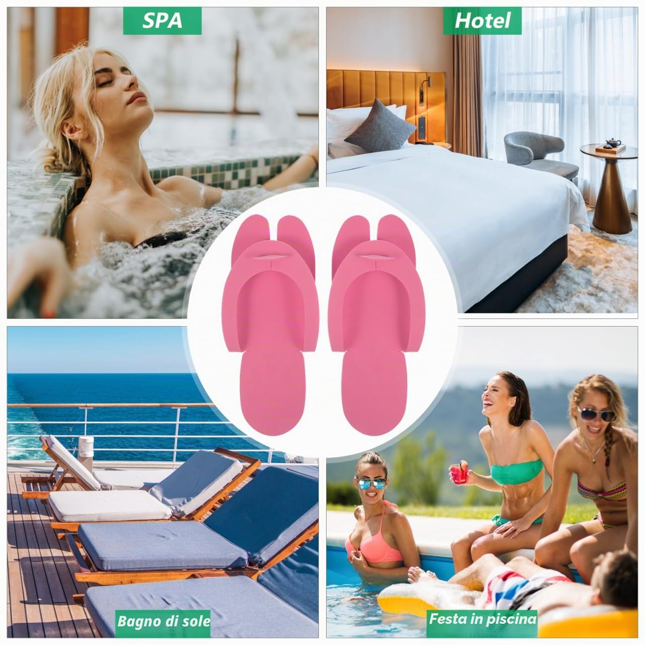 Holibanna 24 Paia di pantofole USA E getta in Schiuma per Pedicure infradito da viaggio 29 Cm