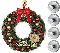 Vista 9 de Ganchos de ventosa para coronas de puerta, ganchos de acero inoxidable resistentes para corona de puerta delantera, reutilizables, sin taladrar