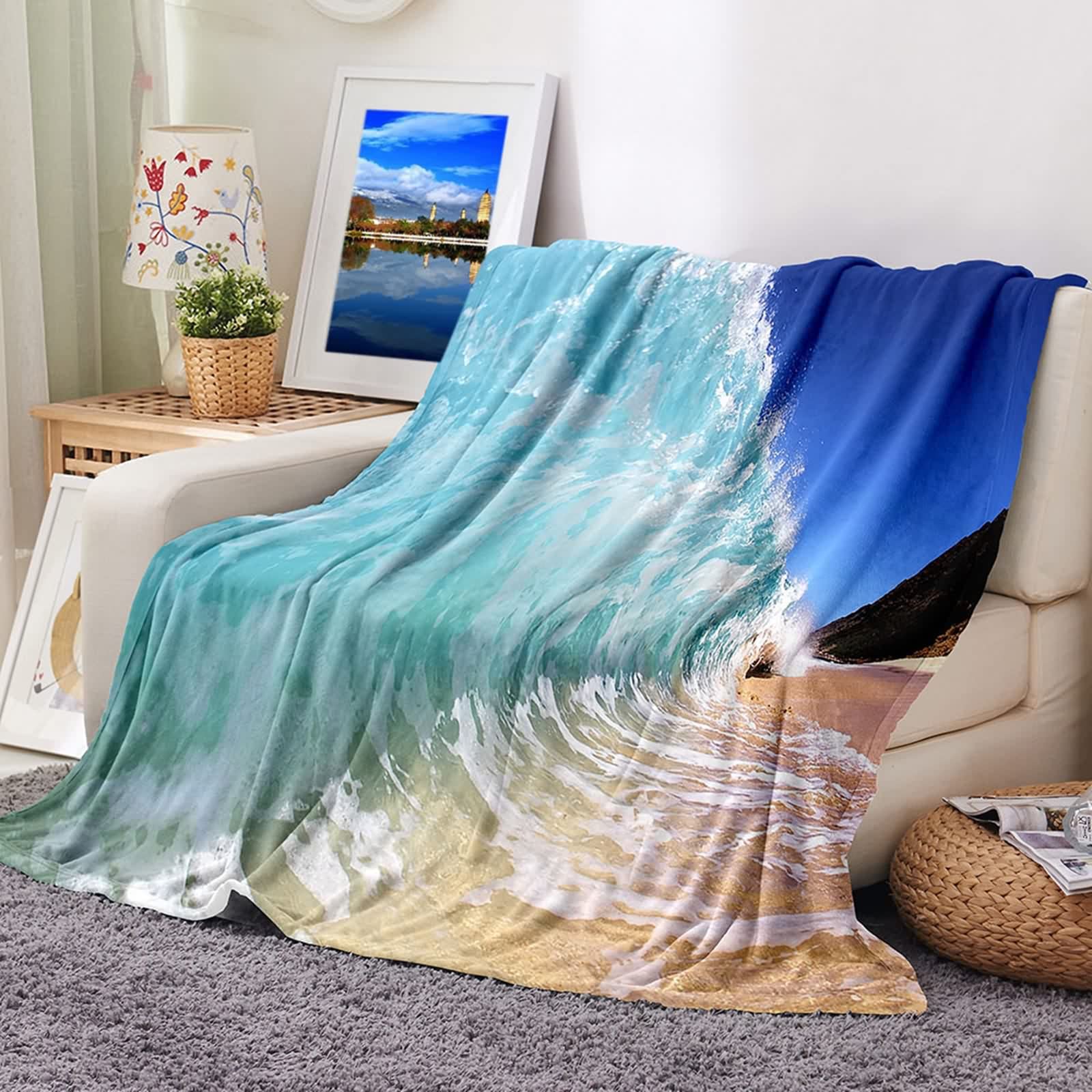 Couverture polaire flannel KnSam | Plaid chaude et douce lit chambre 100x150