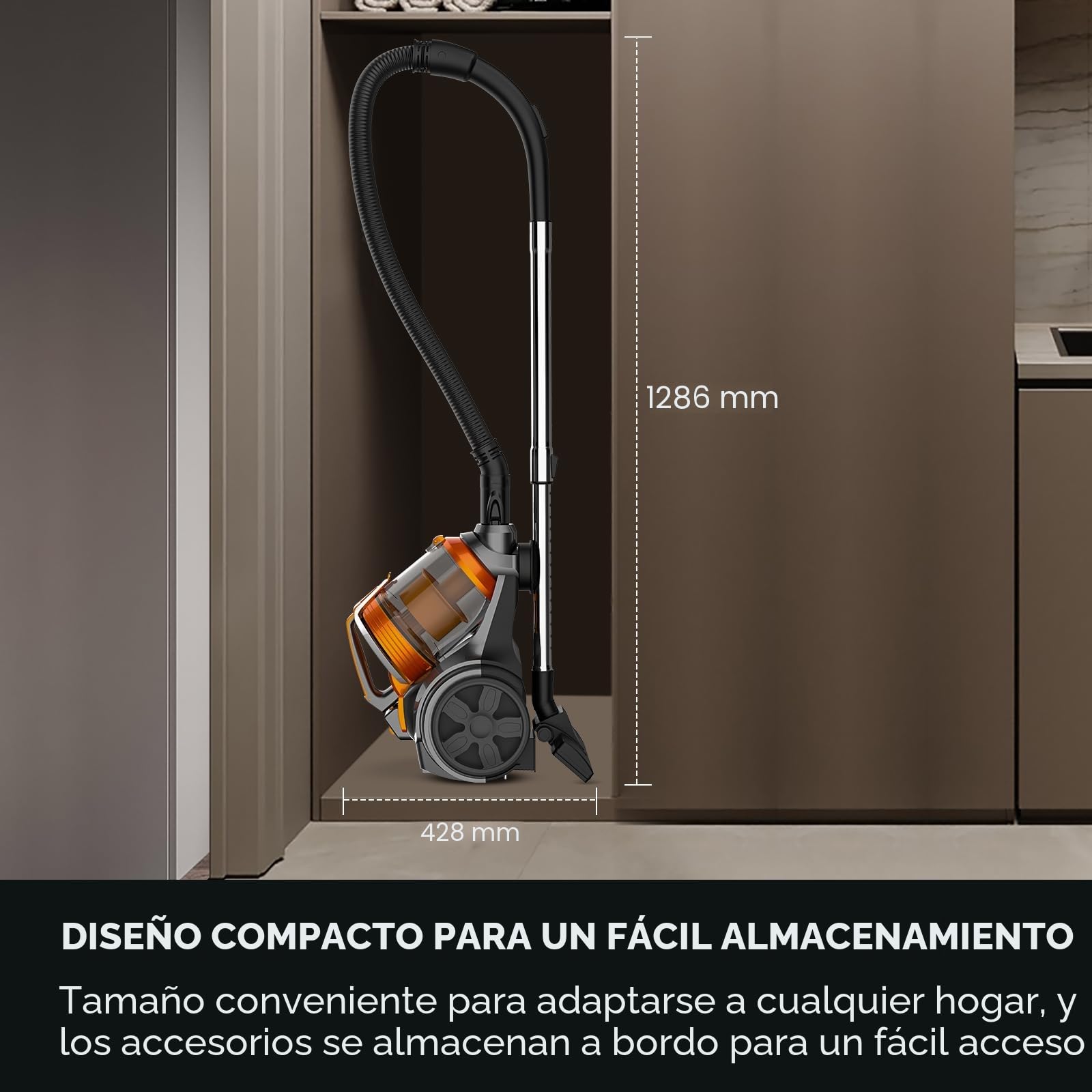 Aspirador sin bolsa, 3600W, potente aspirador 15000pa. Aspiradors potente con cable portátil, aspiradors con bolsa trineo silencioso, cable de 5 m, motor de bajo consumo, alfombras de pelo de (3.5L)