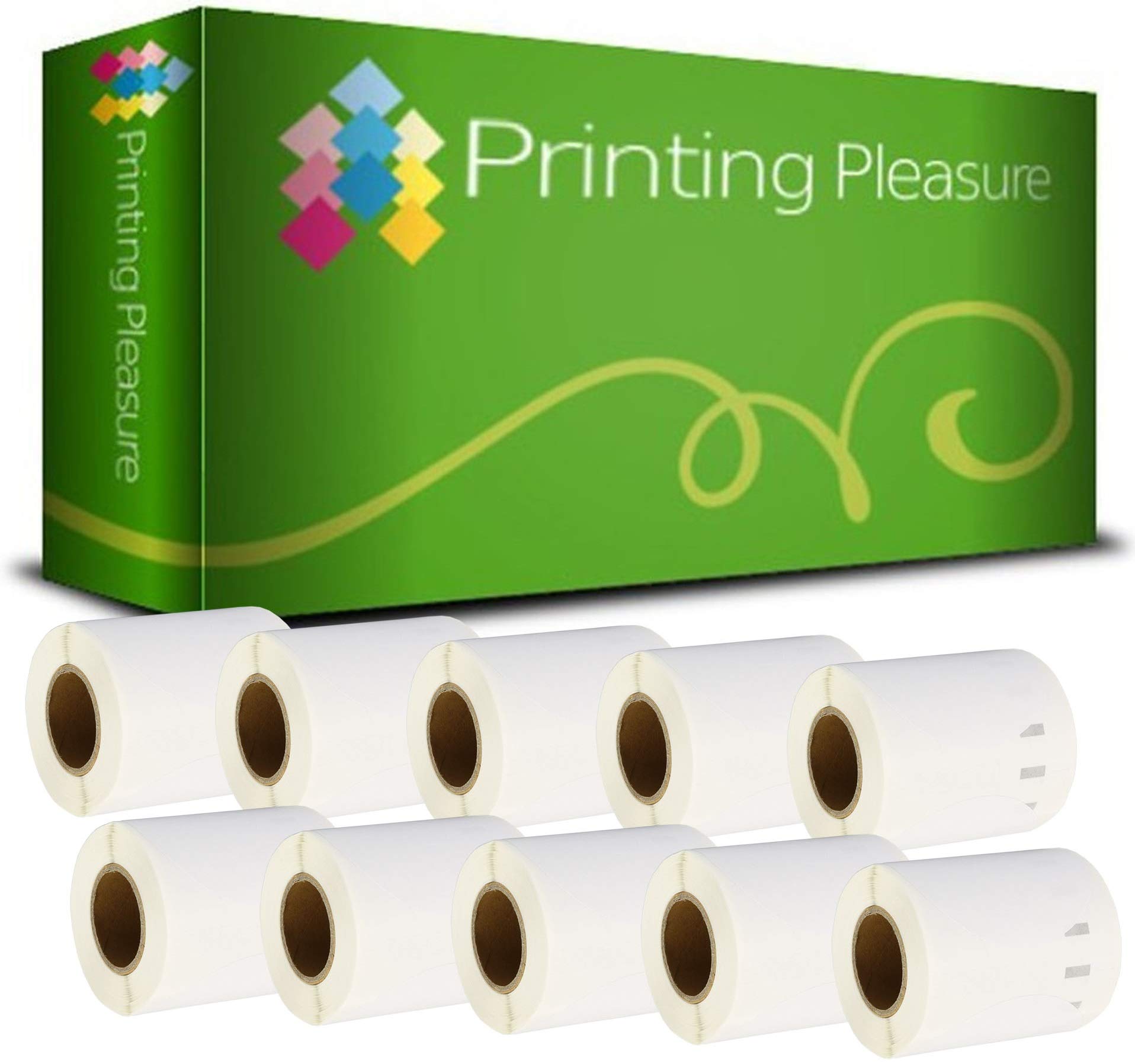 Printing Pleasure 10 x 14681 Compatible Labels Rolls for LabelWriter & Seiko Label Printers | Ø57mm | 160 Labels per Roll