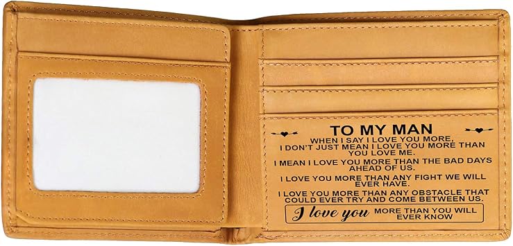 Man Gifts, for My Man Wallet Leather, Boyfriend Husband Man Gift from Wife Girlfriend