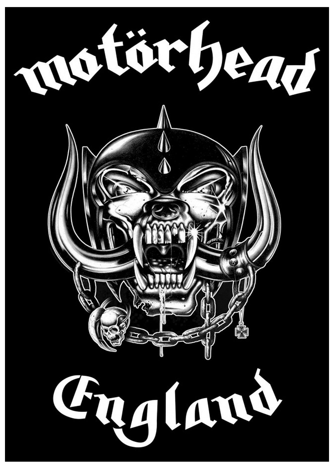Motörhead Black Motorhead Poster Warpig England Official Textile Flag 70Cm X 106Cm One Size