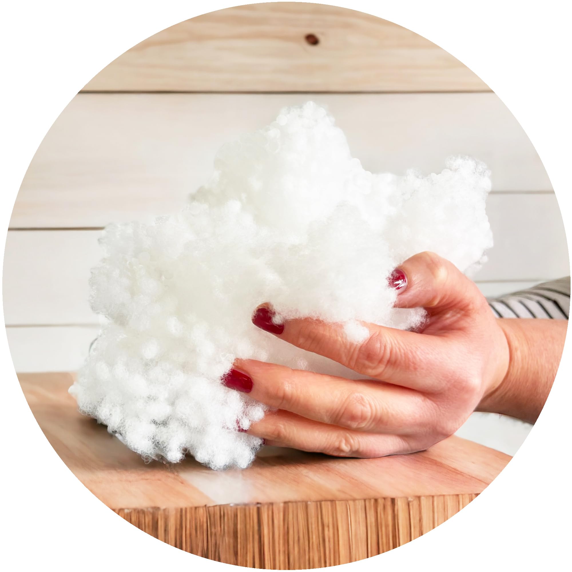 Ouate de remplissage 1 kg - Matériau de remplissage : ouate de bricolage - Lavable - Rembourrage en silicone - Housses de coussin en 100 % polyester