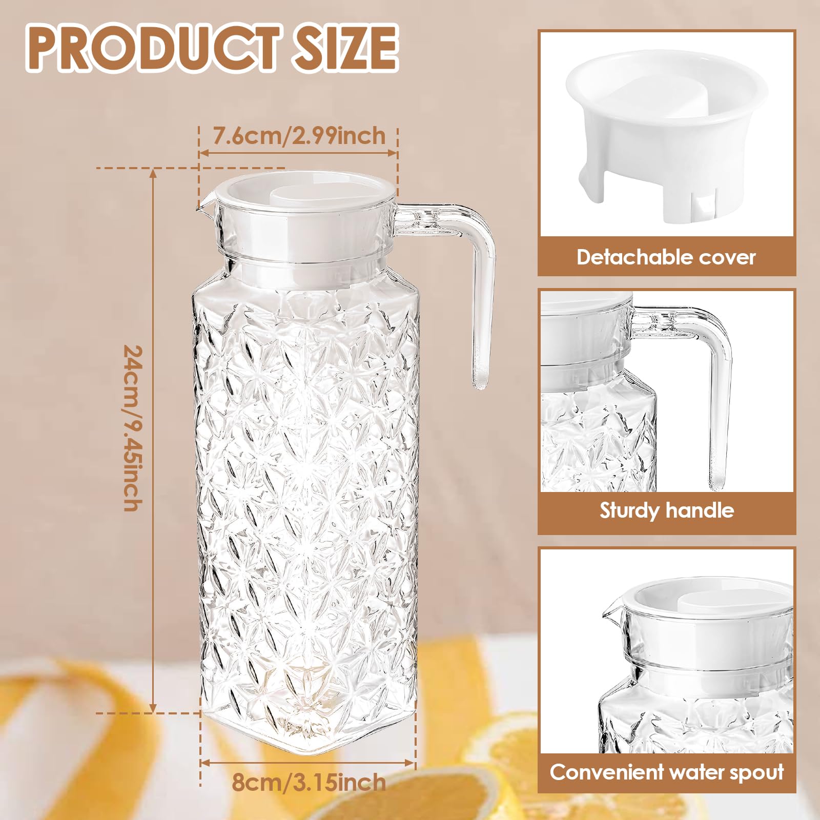 Snapklik.com : 2 Pack Clear Plastic Pitcher