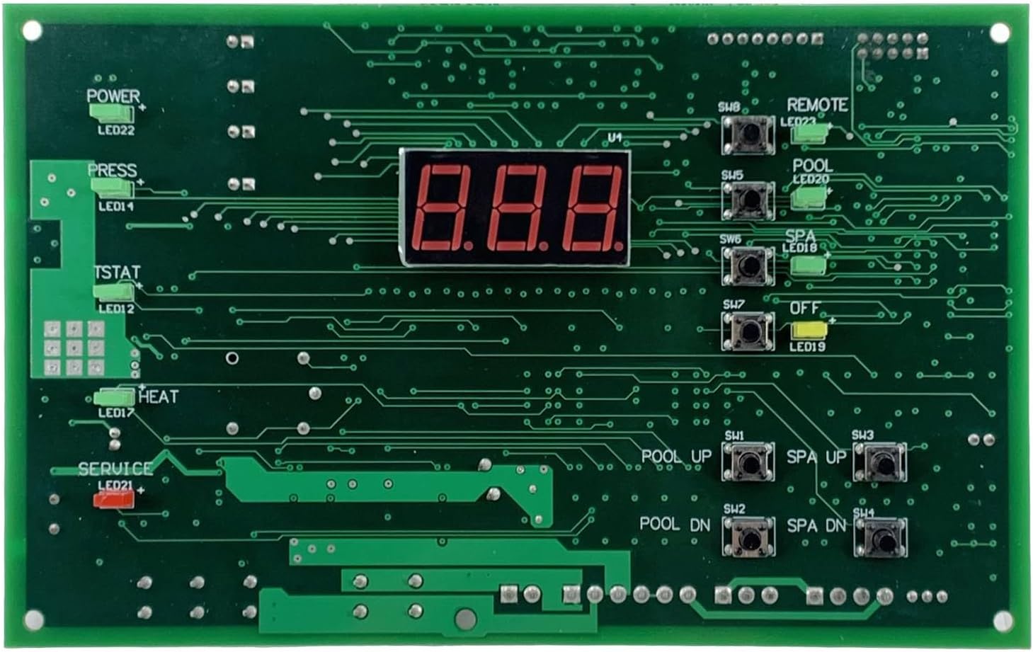 472100 Digital Display Temperature Controller Circuit Board Compatible with Pen-tair MiniMax NT LN STD TSI 200, 250, 300, 400 Series with keypad Overlay for MiniMax NT 6800 DDTC Control