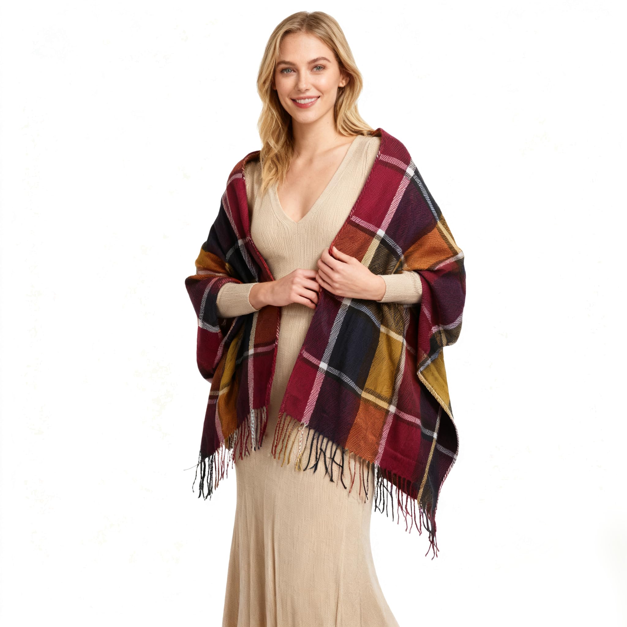 Miss Lulu Ladies Scarves Winter Warm Tartan Shawls Cashmere Feel Wraps for Women