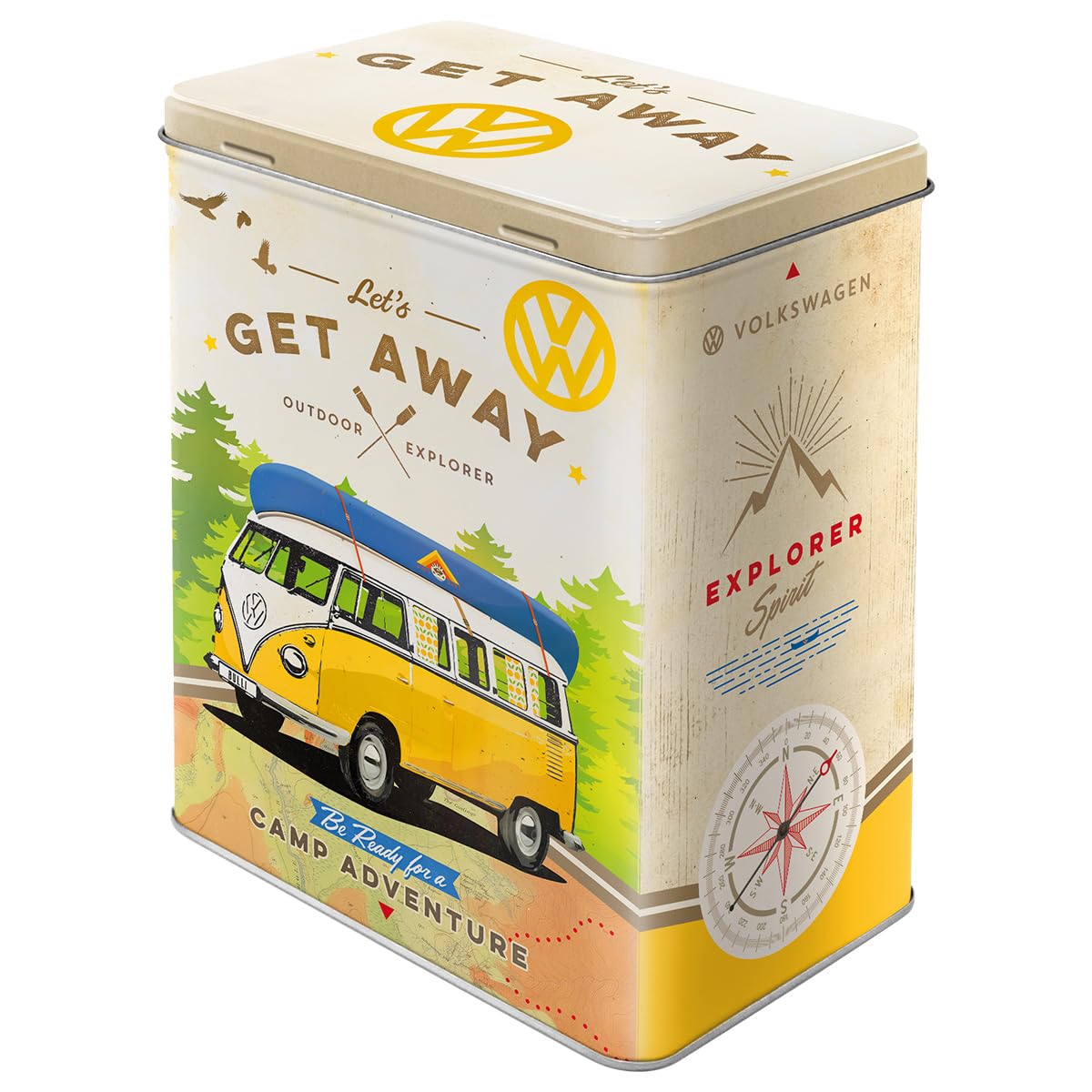 Nostalgic-Art Storage jar, Large Coffee tin, Volkswagen Bulli-Let's Get Away, 3 L