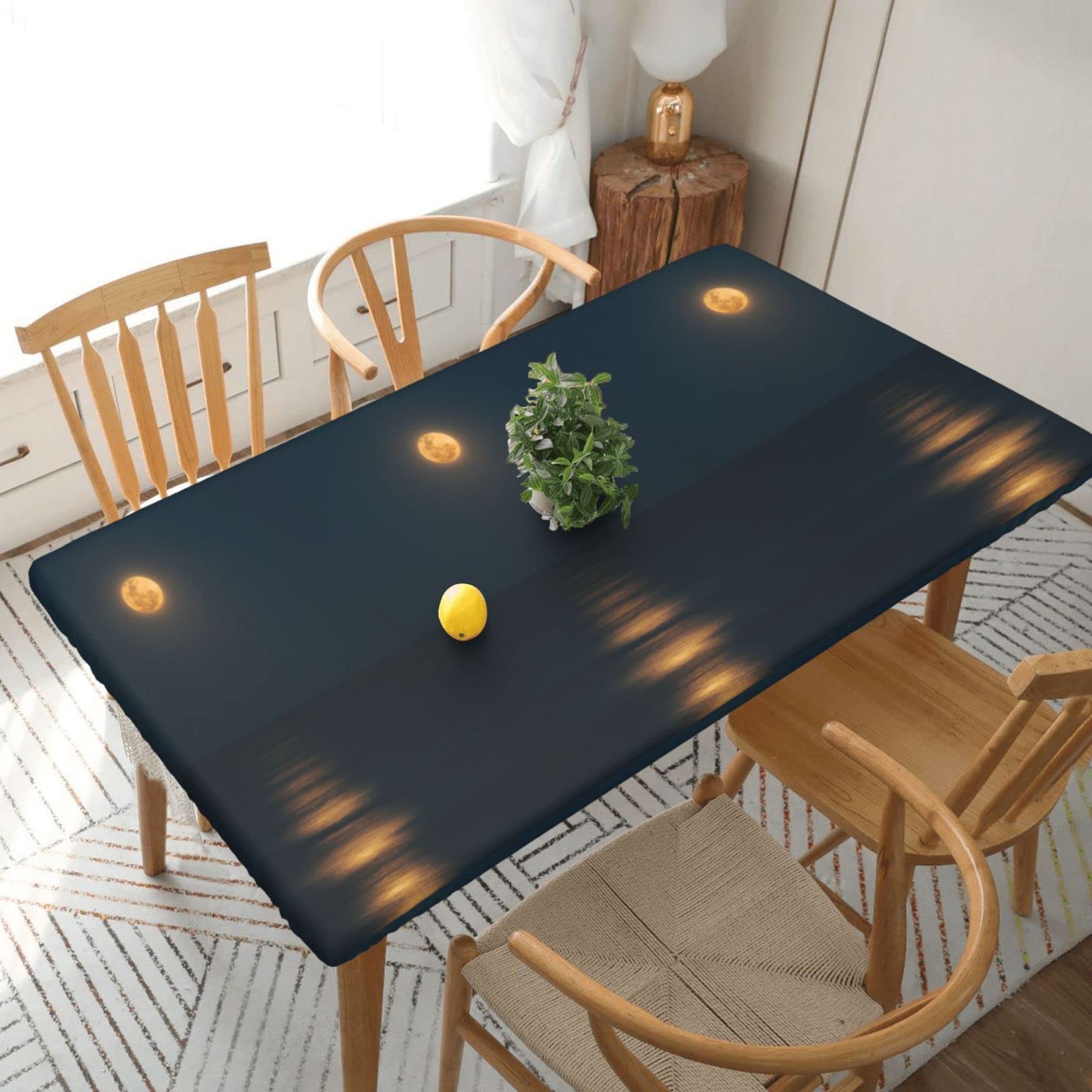 Nappe rectangulaire imprimée imperméable 76x152cm housse table élastique camping