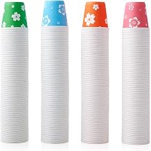 LITOPAK 400 Pack 3 oz Disposable Bathroom Cups, Colorful Small Disposable Paper Cups for Parties, Picnics, Barbecues, Travel and Events