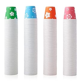 LITOPAK 400 Pack 3 oz Disposable Bathroom Cups, Colorful Small Disposable Paper Cups for Parties, Picnics, Barbecues, Travel and Events