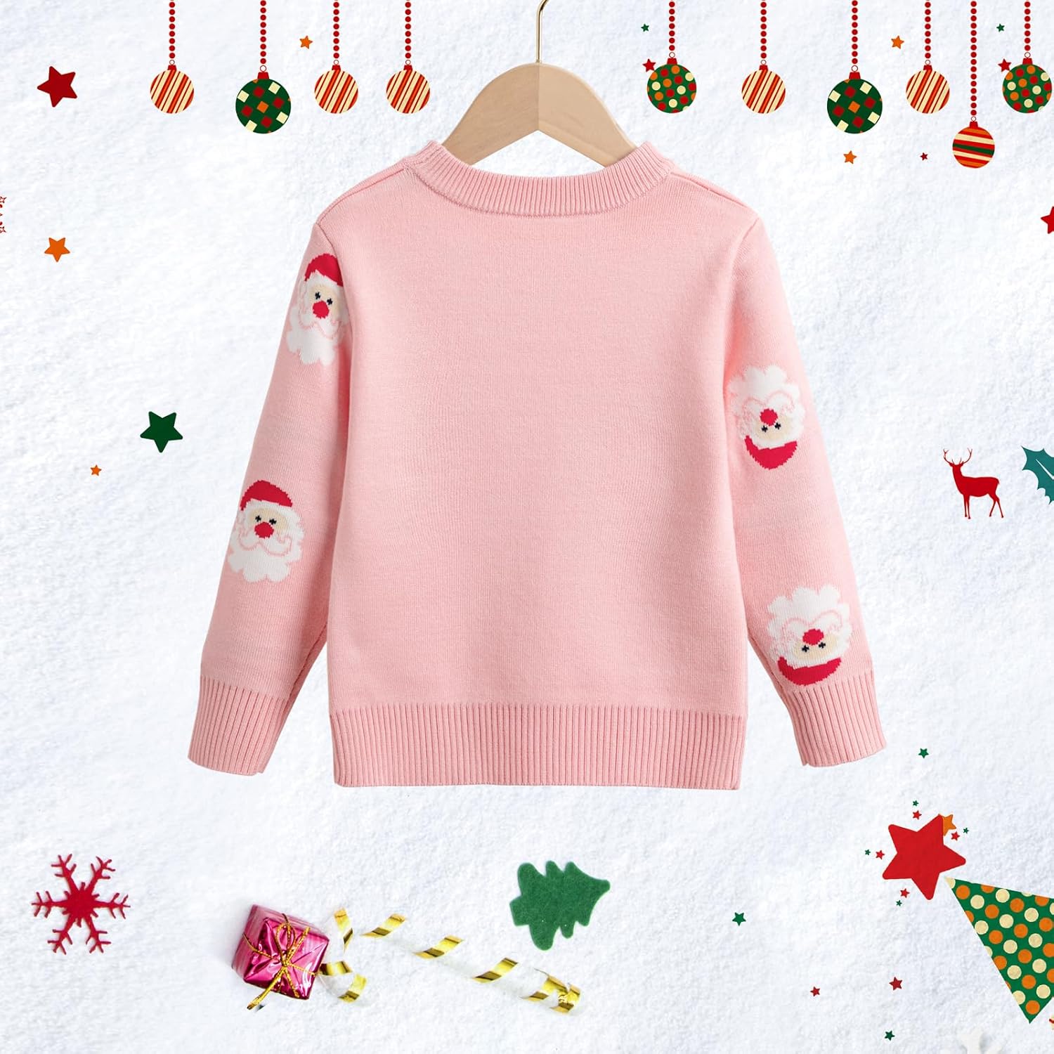 Toddler Boy Girl Christmas Sweater Kids Knite Leopard Pullover Xmas Reindeer Elk Snowman Cartoon Sweatshirts Tops