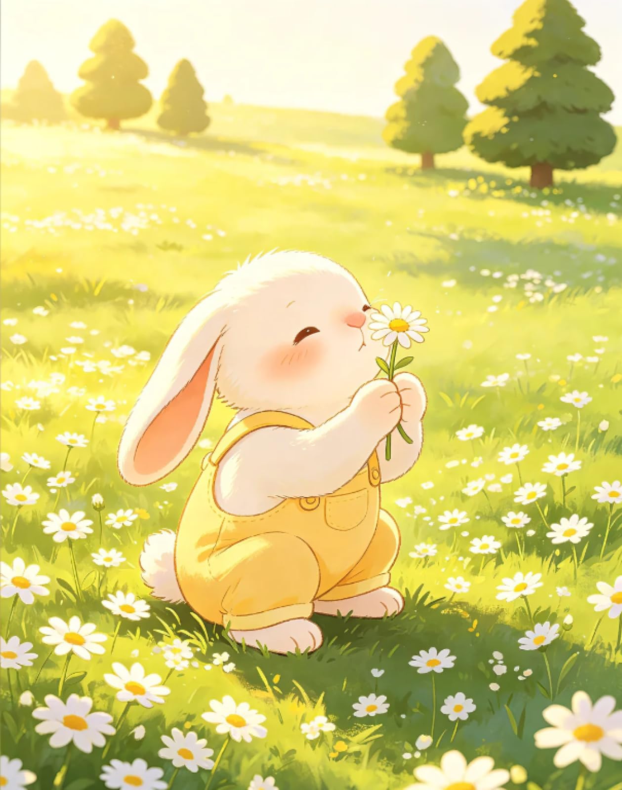 Stithej Wildflower Rabbit Stamped Cross Stitch Kit 11ct19.7x15.7in Beginner
