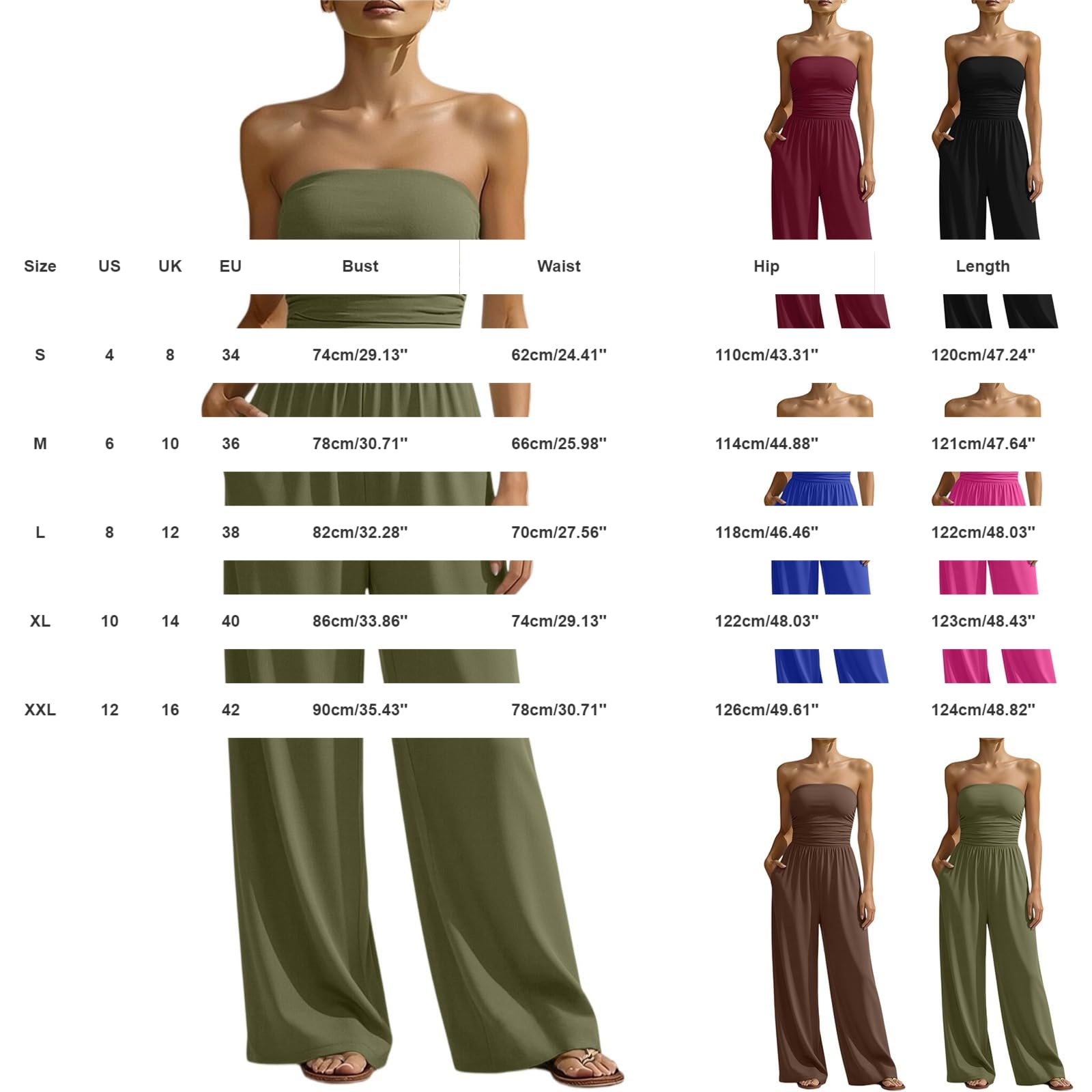 Mono para mujer, elegante, festivo, traje de pantalón, sexy, mono bandeau