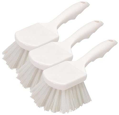 Carlisle FoodService Products 3662000 Flo-Pac Cepillo de limpieza con mango de plástico, cerdas de nailon, borde de cerdas de 2 pulgadas, 8 pulgadas