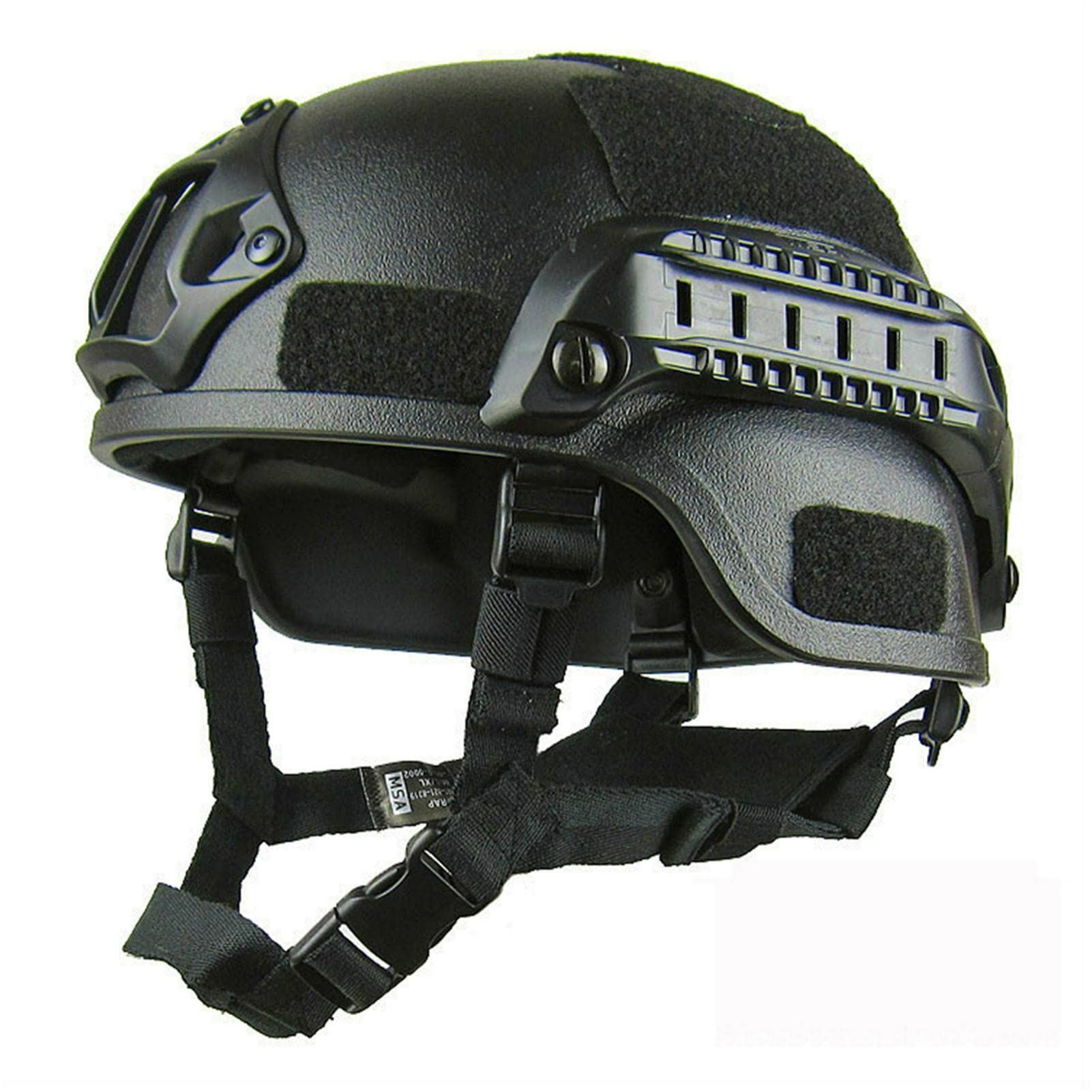 MICH2000 Stil Taktischer Helm, Leichtbau Taktische Helm, Sicherheit Taktischer Version Helm mit LVN Halterung & Seite Schienen, Militär-Stil Schutzhelm für Airsoft Paintball Taktisch Militär (Schwarz)