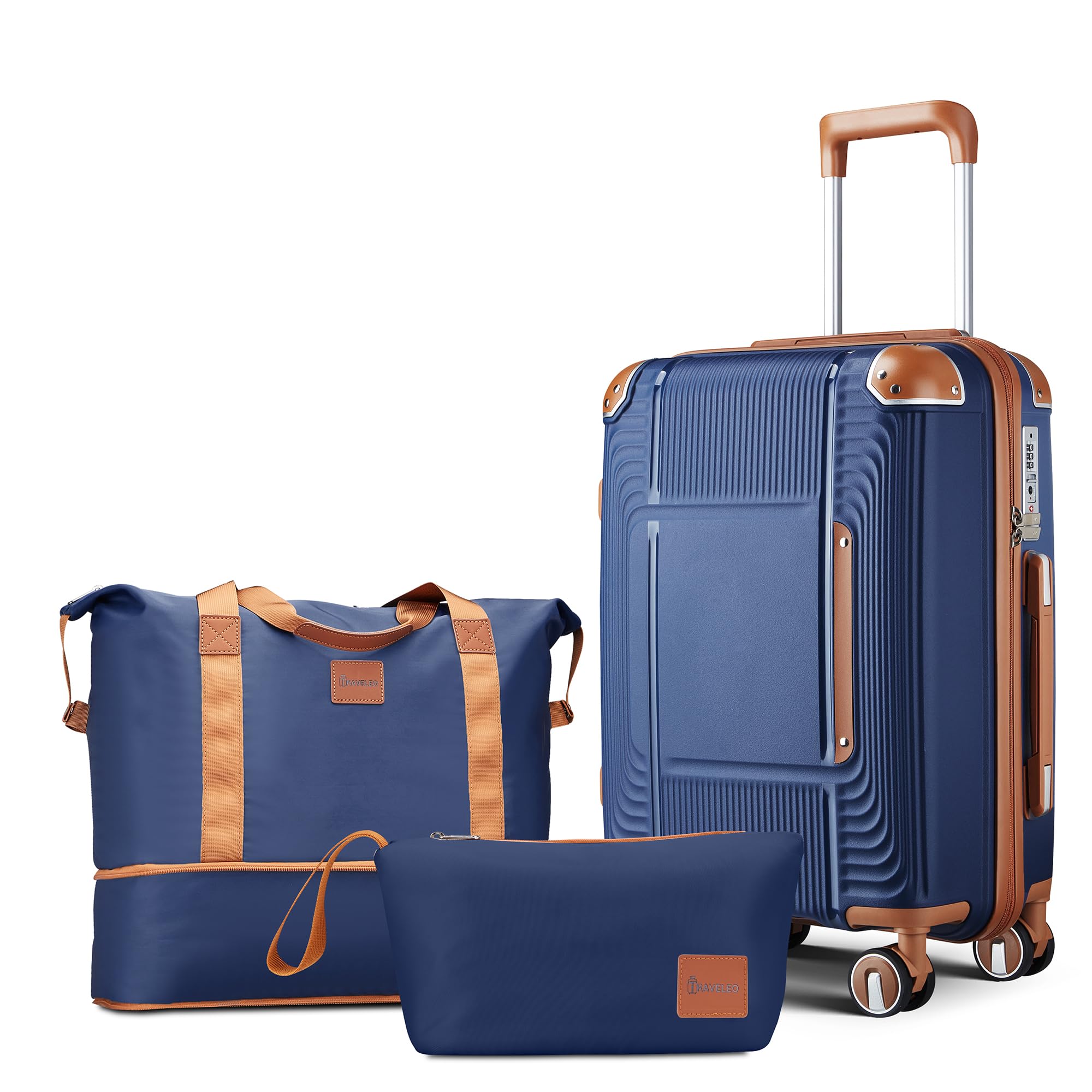 3 Piece Carry On Luggage Set Expandable TSA Lock Suitcase