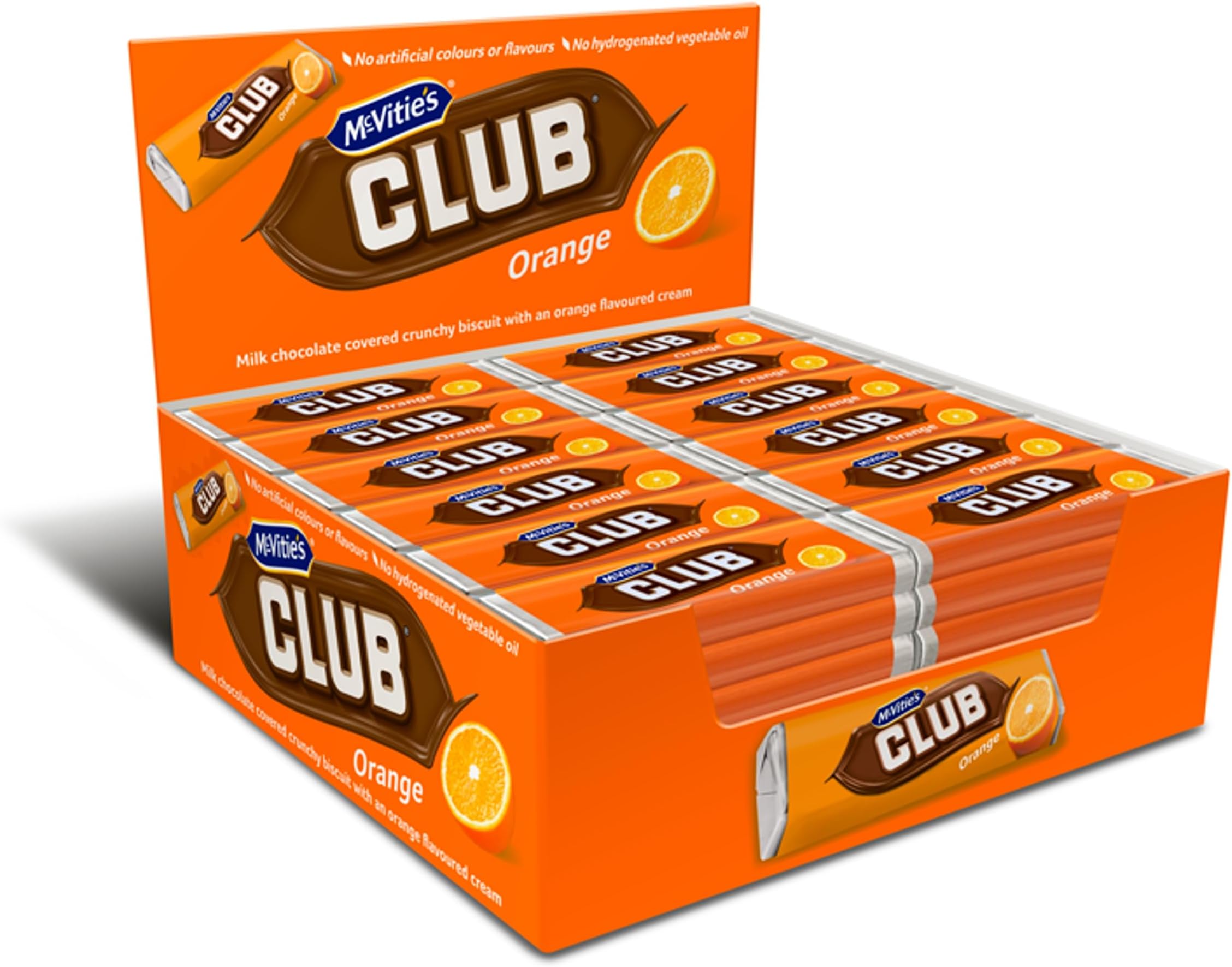 McVitie's Club Orange Biscuit Bars, Zesty Orange Flavour, 22 g (Pack of 60)