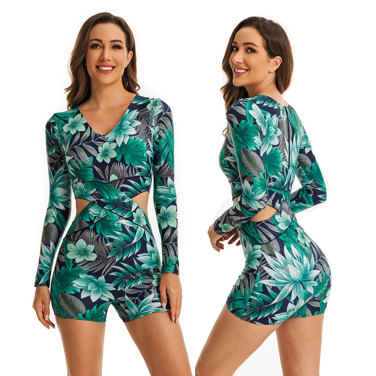 Donna Rash Guard Un Pezzo Rash Guard Swimsuits Surfing Diving Suits Swimwear per Le Donne(Multicolore-430)