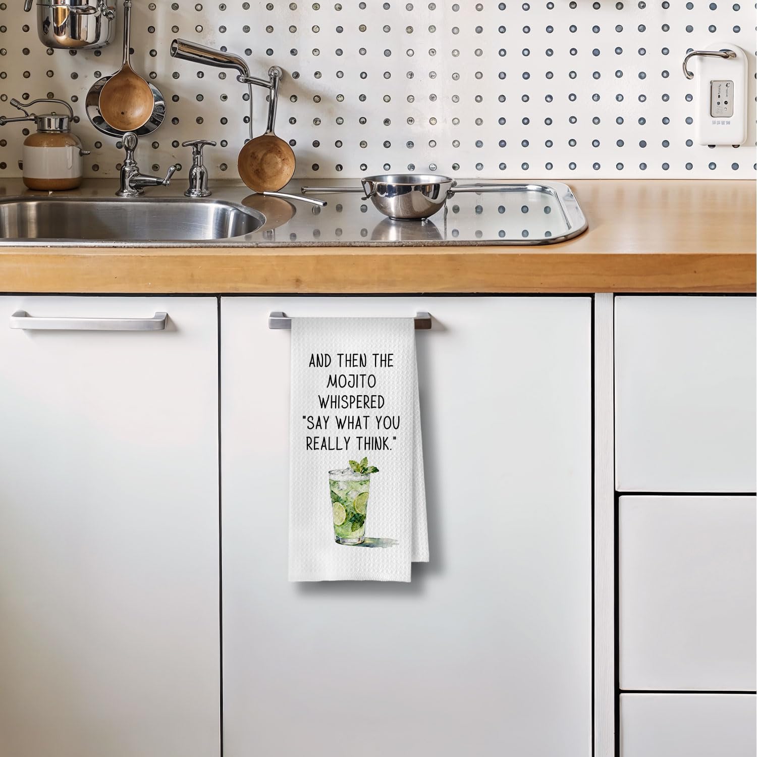 Mojito Gifts Kitchen Towels - Funny Mojito Decorative Waffle Dish Towels, Hostess Gifts Hand Towel, Bar Cart Tea Towe, 16x24 Inch image 3