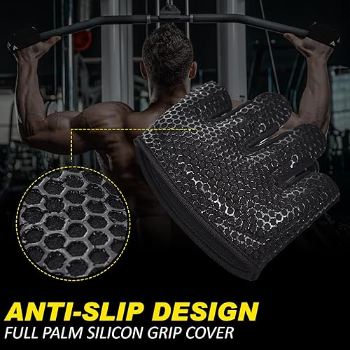 Miniatura 3 de AYRO Guantes de entrenamiento mínimos, guantes de levantamiento de pesas parciales cortos para hombres y mujeres, con protección completa de la