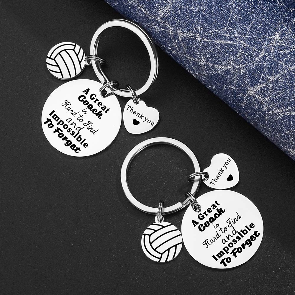YF 2 Pcs Volleyball Coach Keychain Appreciation Gift for Volleyball Coach Thank you Keychain Gift for Volleyball Team