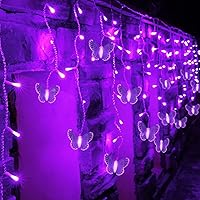 Vista 22 de Butterfly Curtain Lights 13ft 96 LED Twinkle Fairy Lights 8 Modes String Lights with Remote, Butterfly Hanging Decoration for Bedroom Dorm Wall