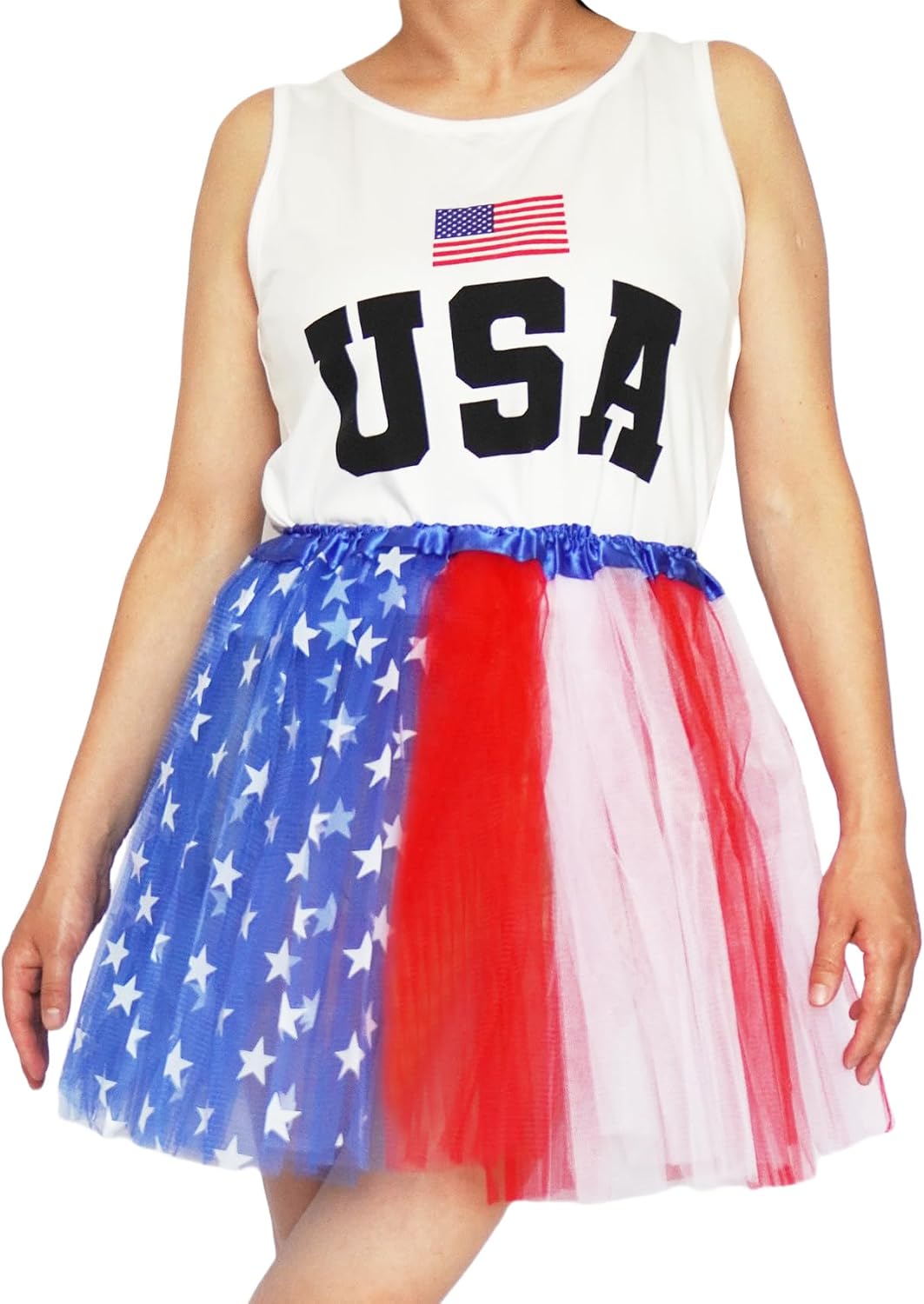 Women 4th of July Tutu Skirt for Adult Independence Day Tutu Tulle Skirt Red White Blue Star Tutu Patriotic Costume