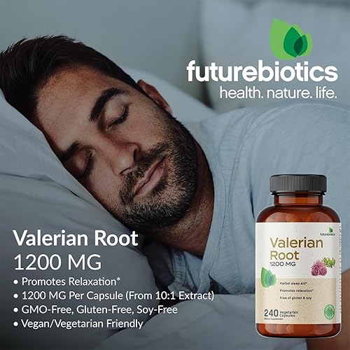 Miniatura 3 de Futurebiotics Raíz de valeriana 1200 mg promueve la relajación sin OMG, 240 cápsulas vegetarianas