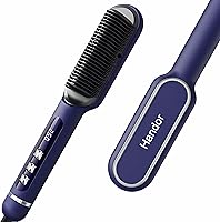 DanettShine Upgraded Ionic Hair Straightener Brush: 9 Temp Settings, LED Display, 30s Fast Heat 250-410°F, Dual Voltage, Anti-Frizz for Women, Blue