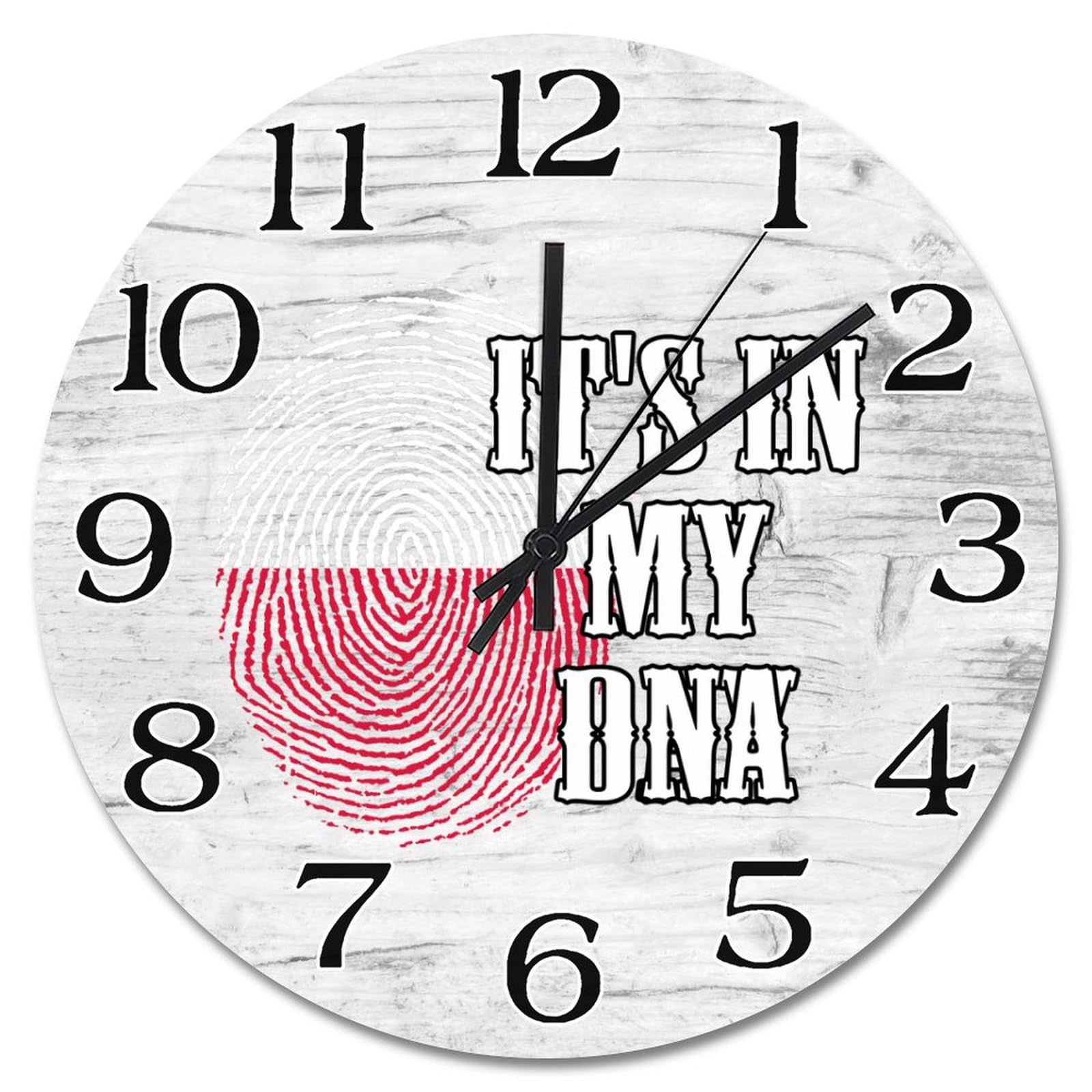 Horloge Pologne It's in My DNA ronde vintage de 30,5 cm à piles