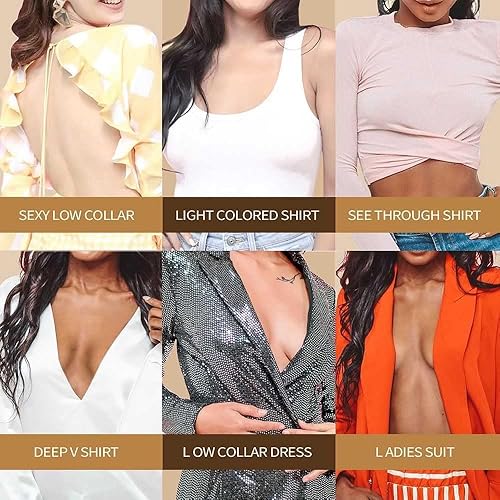 Miniatura 6 de XL Breast Lift Tape for Large Breasts, Breathable Chest Support Tape, Athletic Tape Body Tape with Reusable Nipplecover Adhesive Bra