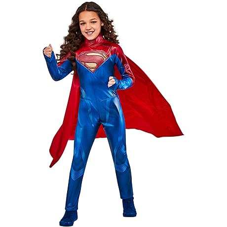 Captain Marvel Costume for Girls, Sizes 7-8 Years Old