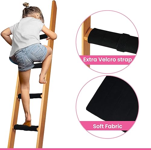 Miniatura 21 de Hudson Comfort Almohadillas para escalera de litera, tela cepillada suave para comodidad de los pies con puntos antideslizantes en la parte Gris