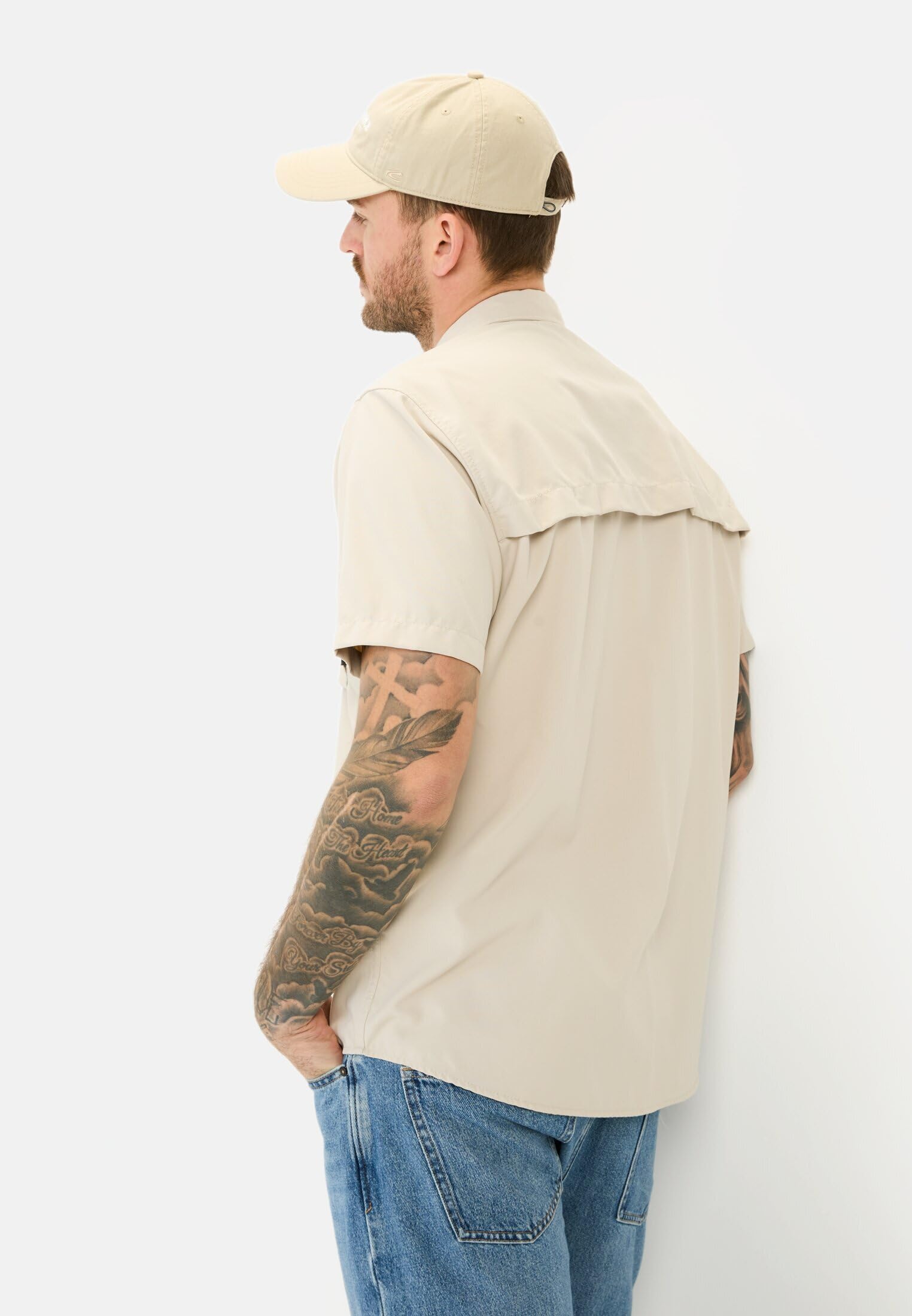 camel active Męska koszula z krótkim rękawem z efektem chłodzenia, beżowy, XL