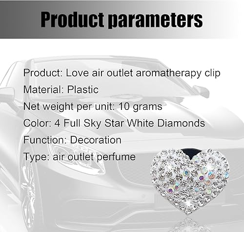 Miniatura 3 de Fogfar Pack-4 clips de ventilación de aire para automóvil, difusor de ambientación en forma de corazón, clips de ventilación de aire acondicionado,