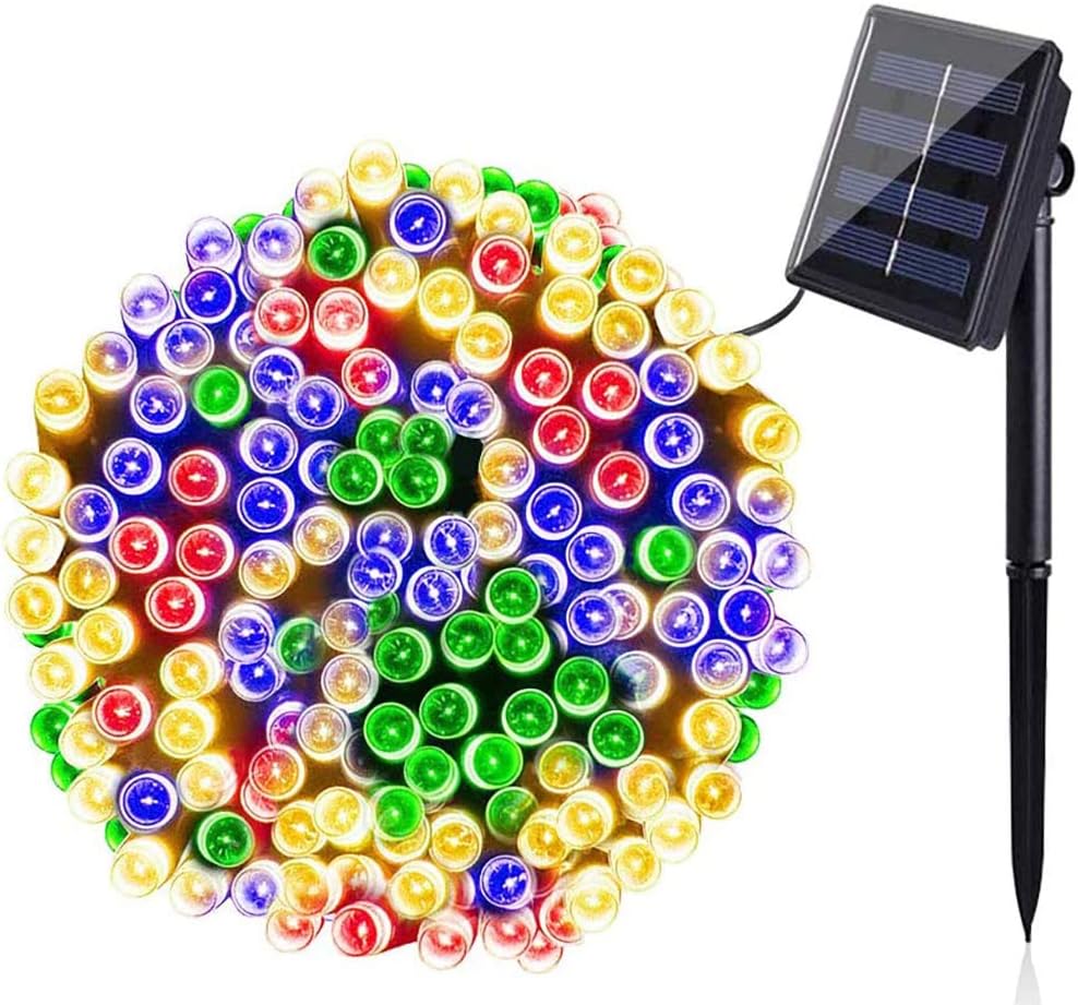 BOLWEO Solar String Lights Outdoor,72Ft 200 LED 8 Modes Waterproof Fairy Lights Festival Garden Fairy Lights for Tree, Patio, Garden, Wedding, Party, Holiday Decoration (Multi-Coloured)