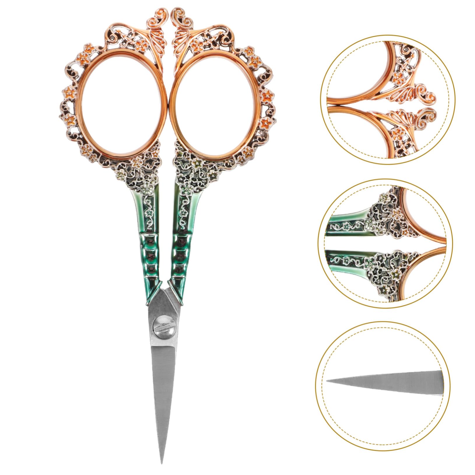 Angoily 4 Pezzi Forbice da Ricamo Vintage in Acciaio Inossidabile per Cucito Fai da Te Piccola Forbice per Tessuti con Ergonomico Design per Ufficio Casa