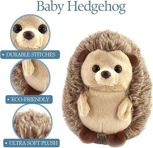 Miniatura 6 de The Petting Zoo Peluche de erizo, regalos para niños, animales salvajes de Onez Babiez, juguete de peluche de erizo de 6 pulgadas