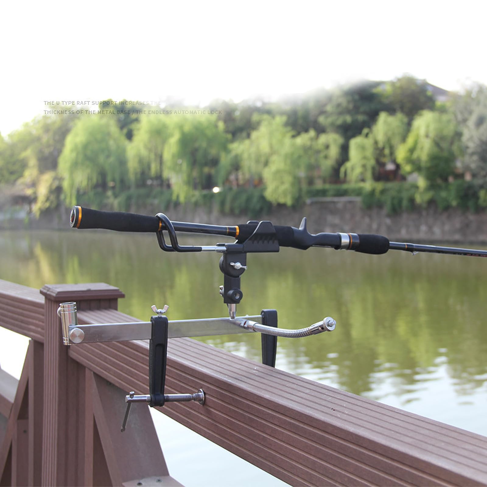BESTonZON Support Multifonctionnel en Métal Léger Facile à Installer pour Canne de Mer Main, Porte-bâtons Pratique pour Pêche en Bateau