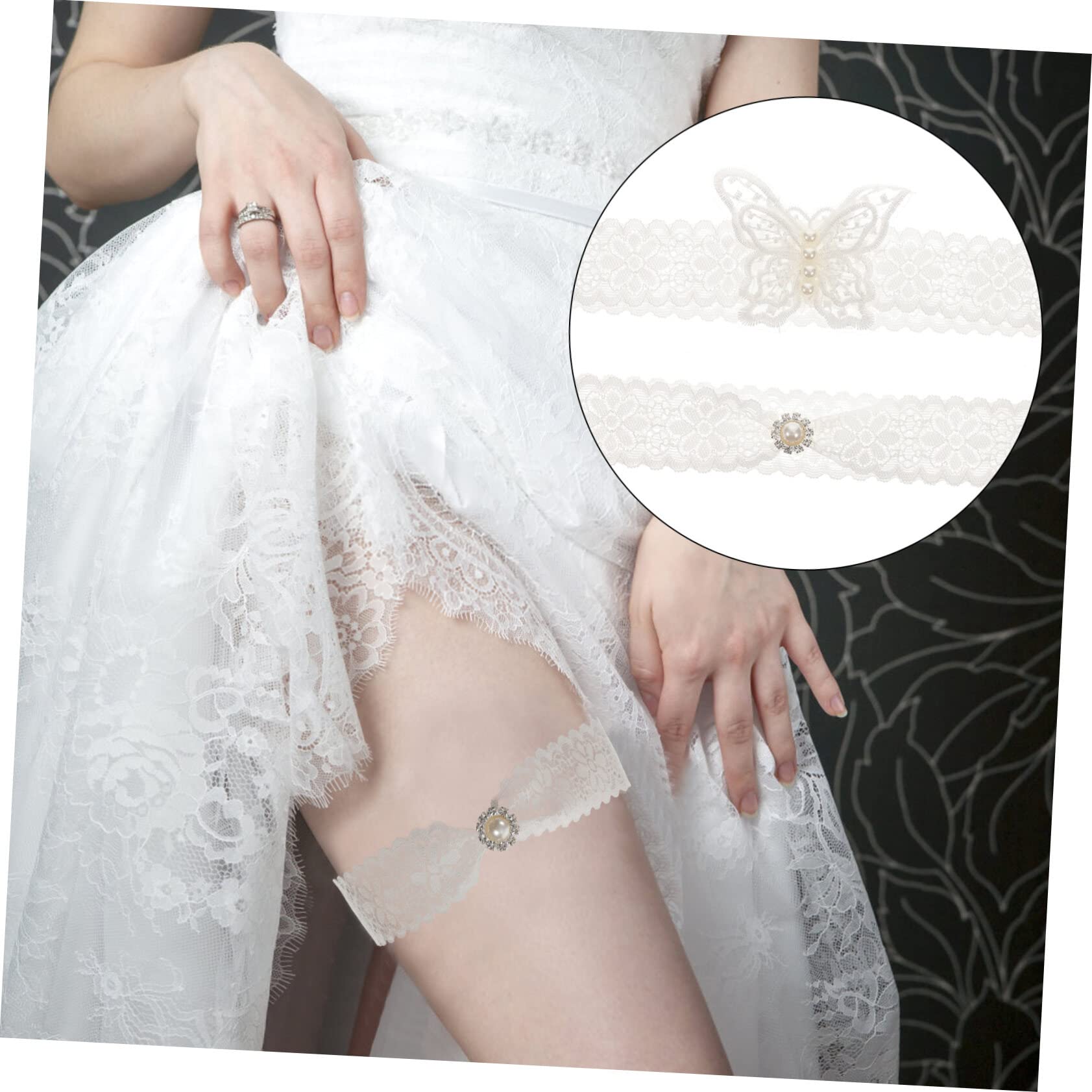 4-tlg. Braut Strumpfband Set - Spitze Mit Schleifen Hochzeit Zubehör