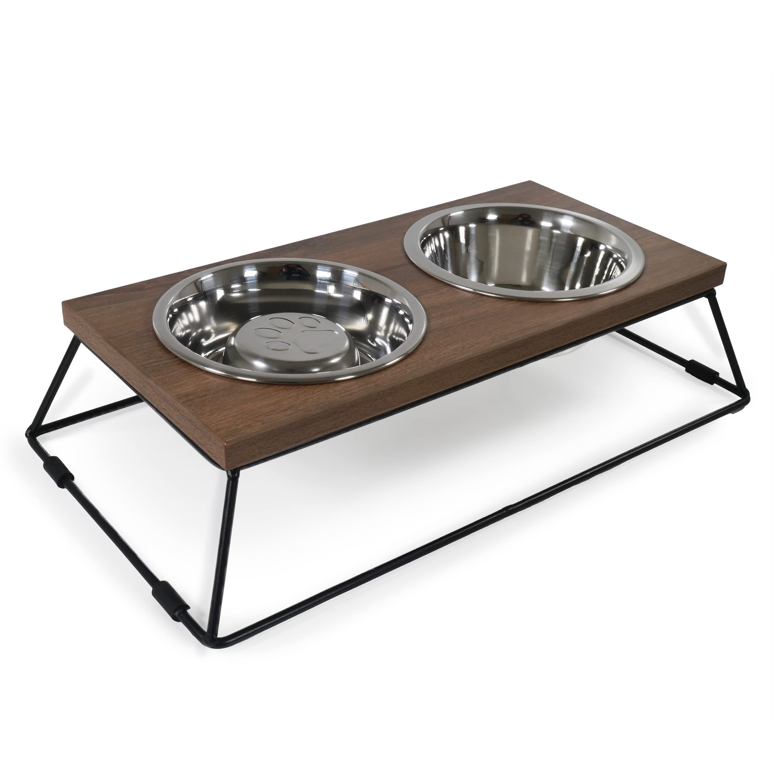 Rosewood Wooden Double Diner Slow Feeder, Pet Feeder, 46cm X 25cm