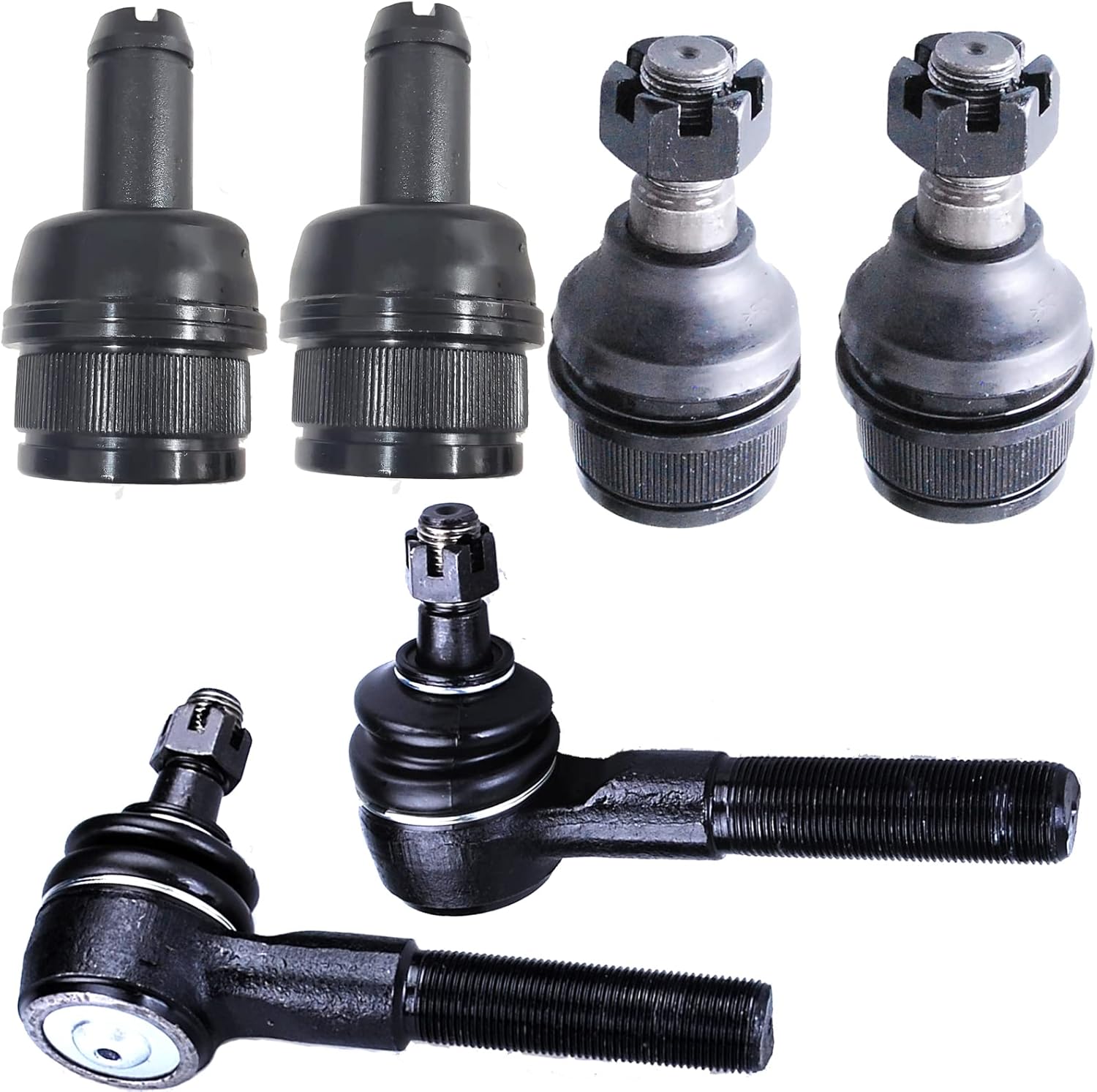 HHCM 6pc Outer Tie Rod Ends and Front Upper Lower Ball