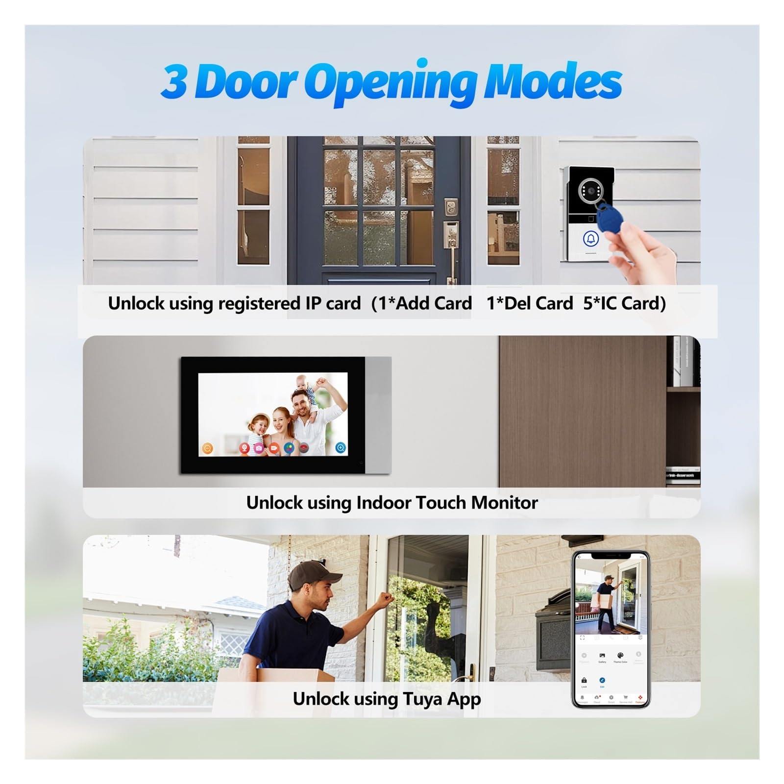 System Wideodomofonowy Tuya 7 Cali 1080p Z Kamerą Noktowizyjną, Obsługą Zdalnego Odblokowania I Integracją Aplikacją Smart Home Do Użytku Na Zewnątrz Ostry PodgląD Na żYwo