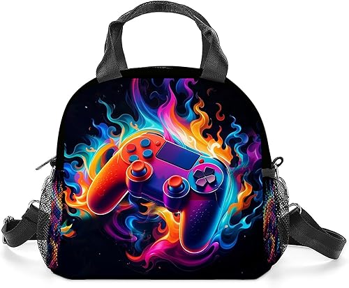 Miniatura 9 de Bolsa de almuerzo reutilizable con aislamiento térmico de gran capacidad para niños y niñas, bolsa enfriadora impermeable con correa ajustable para