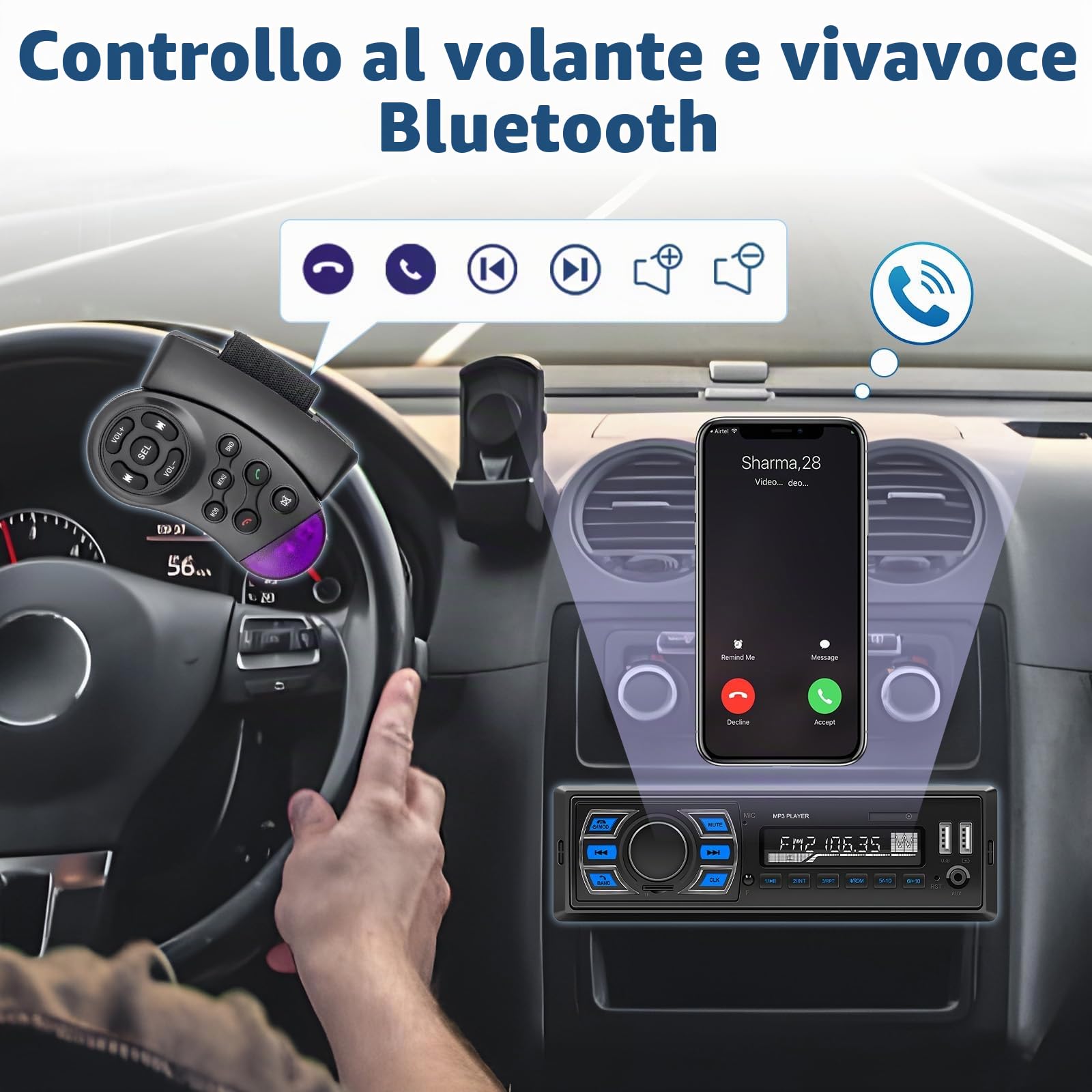 Hikity DAB/DAB+ Autoradio con Bluetooth FM