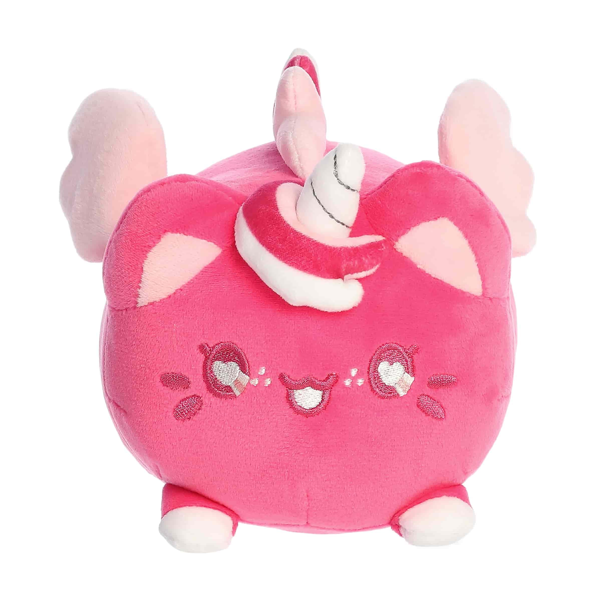 Aurora Enchanting Tasty Peach Sweetheart Pegasus Meowchi Stofftier – lustiger saisonaler Plüsch für Kinder und Erwachsene Sammler – perfekt für die Dekoration von Räumen und Valentinstag – Rosa, 21,6