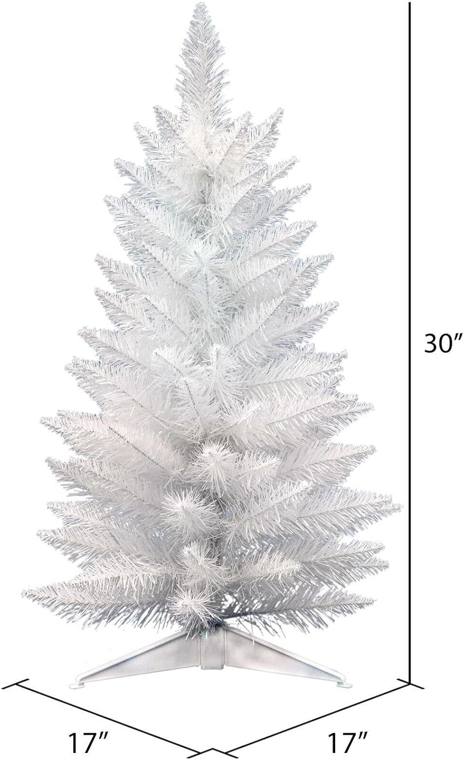 Vickerman 30" Sparkle White Spruce Pencil Artificial Christmas Tree, Unlit - Faux Spruce Christmas Tree - Seasonal Indoor Home Decor